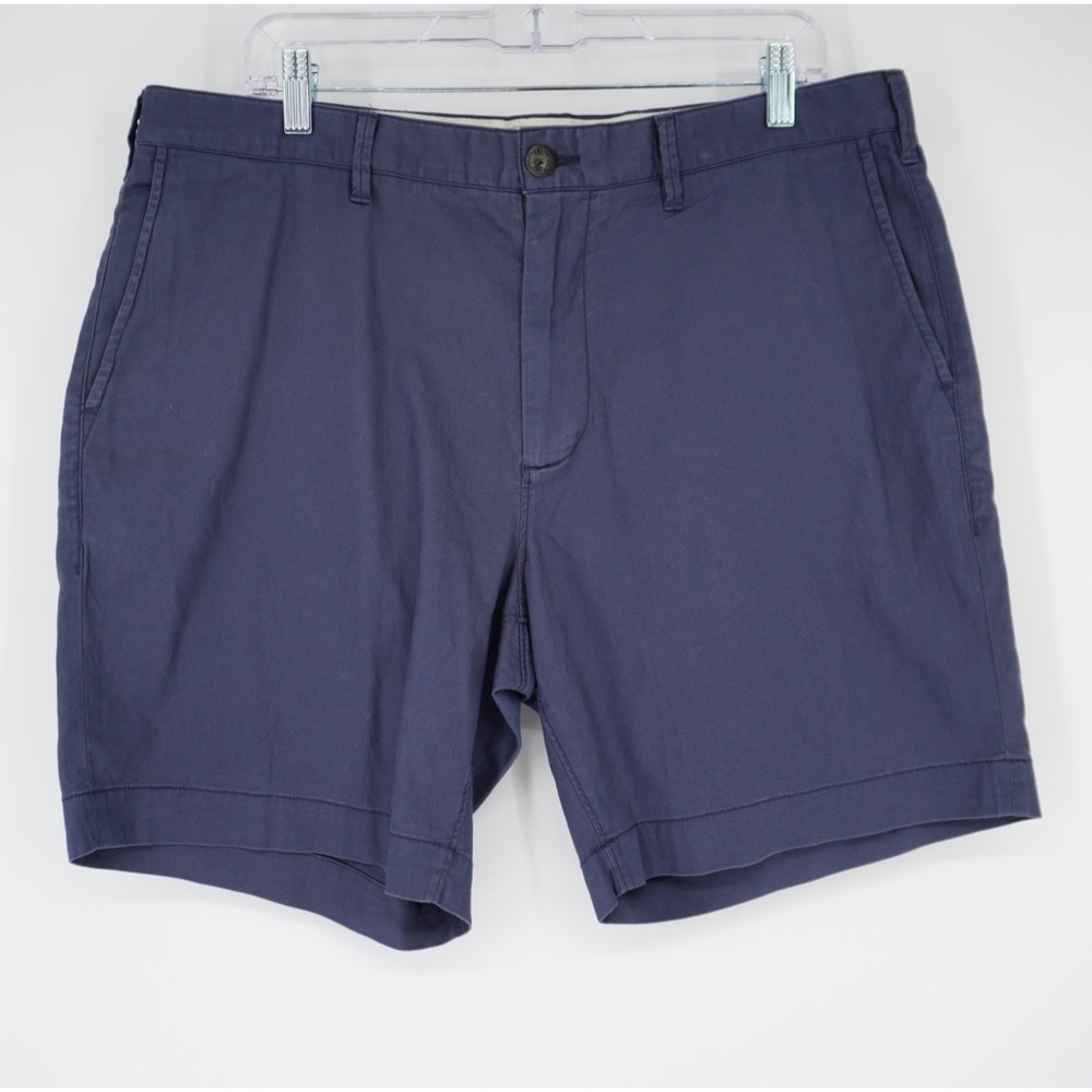 Faherty Brand Mens All Day Shorts Navy Organic Cotton Size 35 Beach Nautical